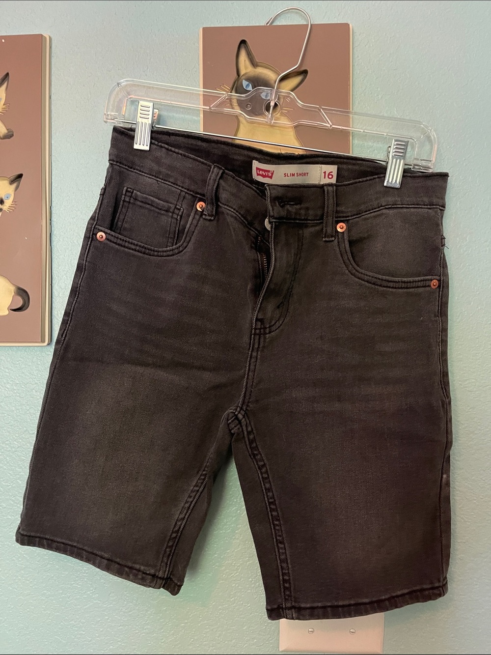 Levi's Black Slim Fit Jean Shorts